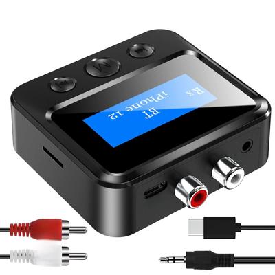 LCD Display Bluetooth 5.0 Audio Receiver & Transmitter with TF Card MP3 Player.