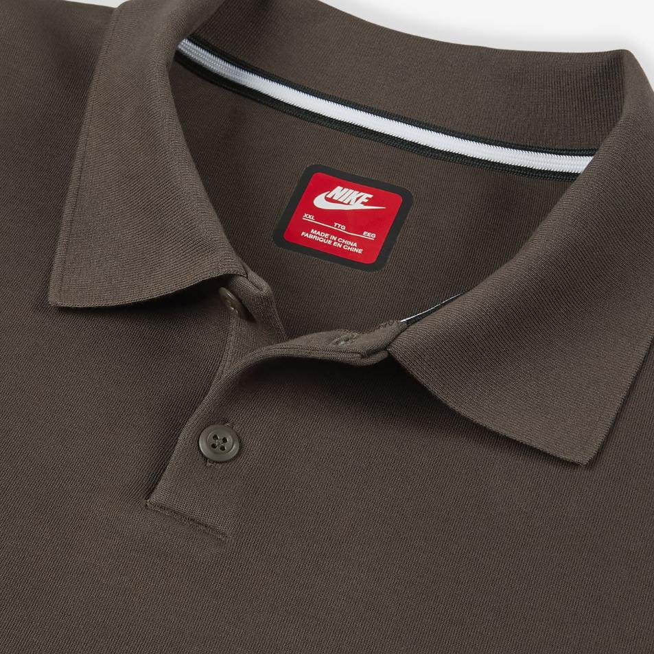 Nike Tech Fleece Reimagined Solid Loose Long Sleeve Polo Shirt Men tops Baroque-Brown FZ7571-237