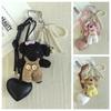 Soft Puppy Plush Keychain PP Cotton Plush Doll Key Pendant Maillard Plush Doll Pendant  Home Decor