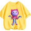 Summer Casual Wear Gabby's Dollhouse T Shirt Cute Cartoon Crew Neck Fashion Tops For Children 3-14