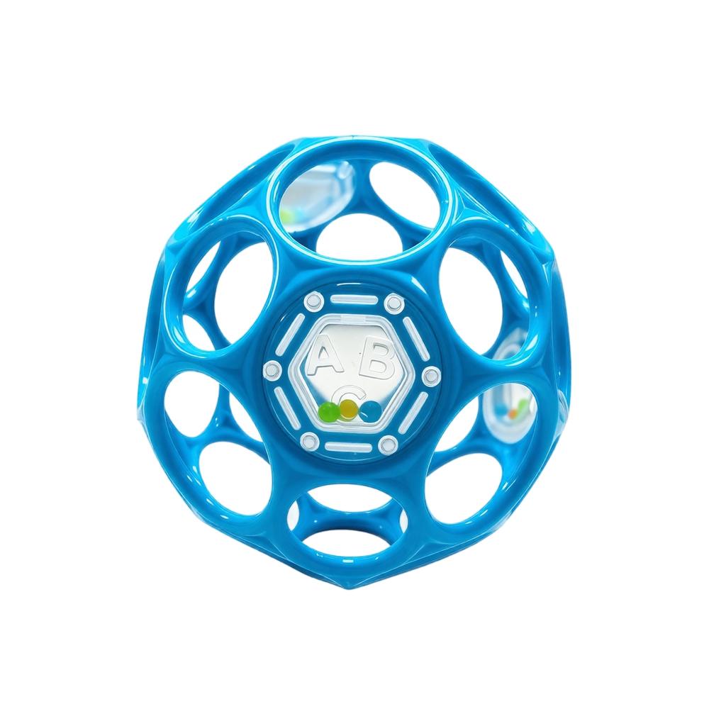 Baby Teething Rattle Ball, Sensory Grasping Ball with Holes for Fine Motor Skills Training, Infant Toddler Toy
