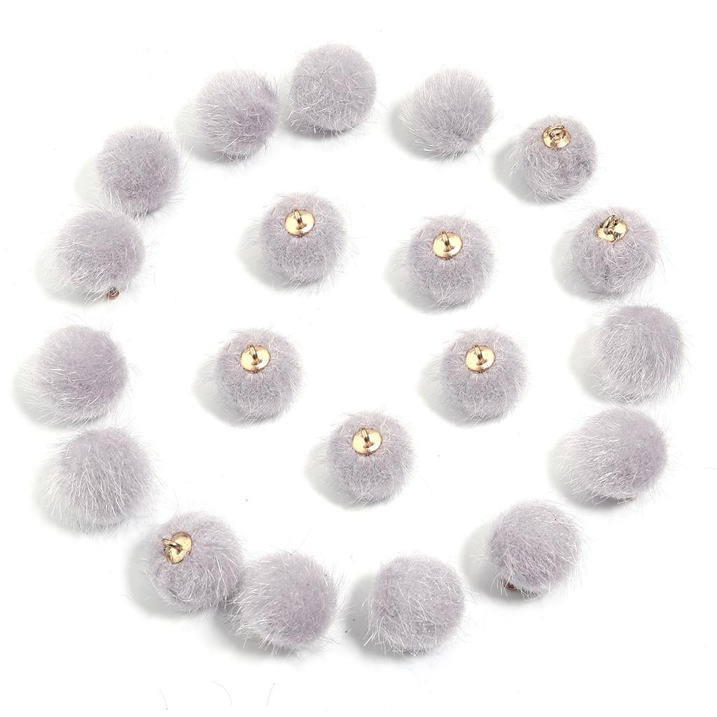 20pcs Plush Fur Covered Ball Beads Charms Multicolor Pompom Pendant For DIY Jewelry Making Necklace Bracelet Earring Accessories