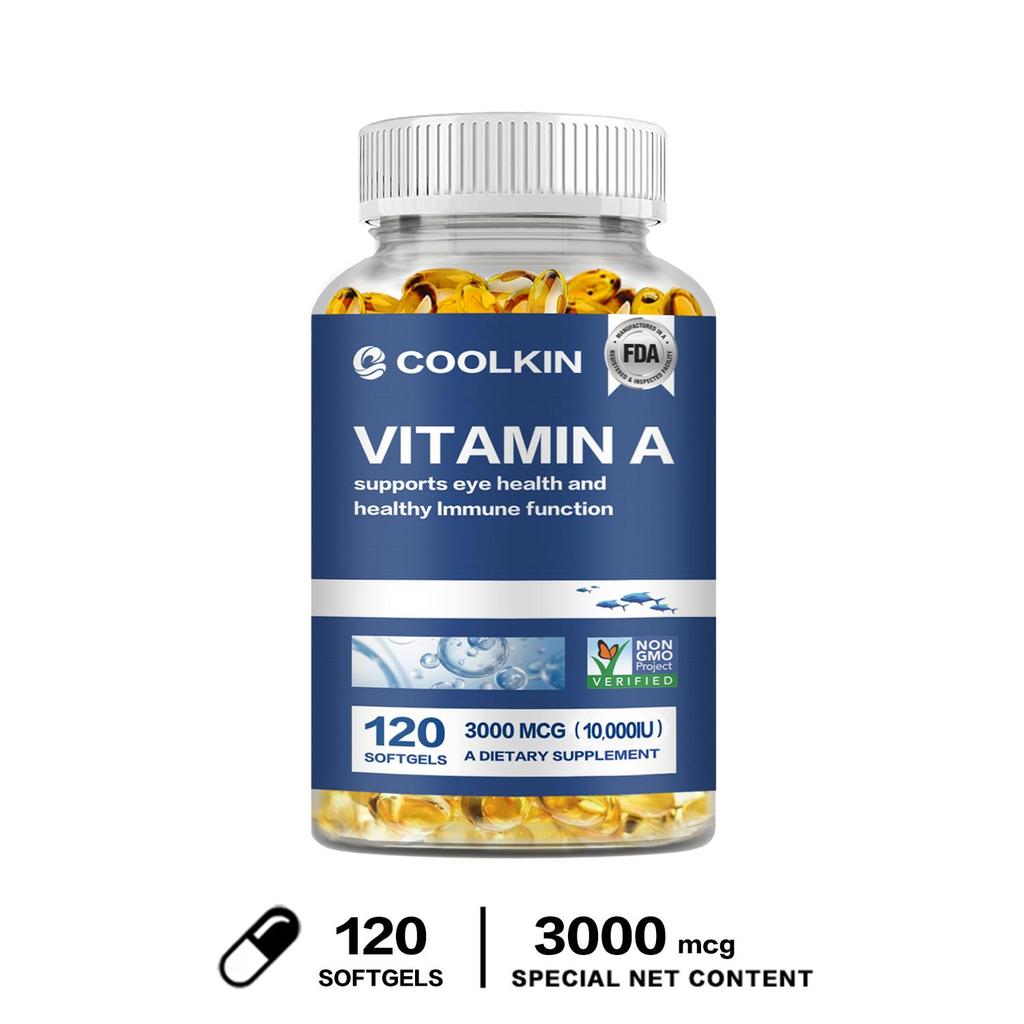 Coolkin - Vitamin A & Cod Liver Oil Capsules - Eye Health, Immune Function, and Skin Health