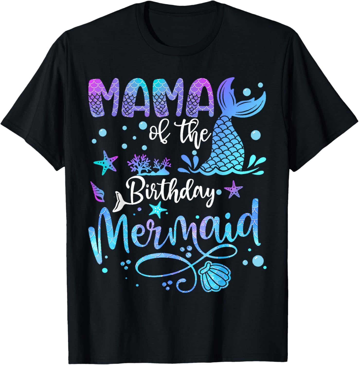 Mama Of The Birthday Mermaid Bday Party Mermaid T-Shirt S разноцветный