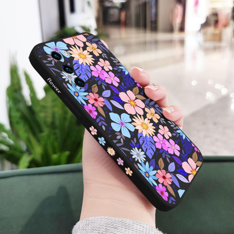 Showy Flowers Phone Case For Huawei P40 P50 P30 P20 Pro Lite Nova 5t Y7A Mate 40 30 20 Pro Lite Liquid Silicone Cover