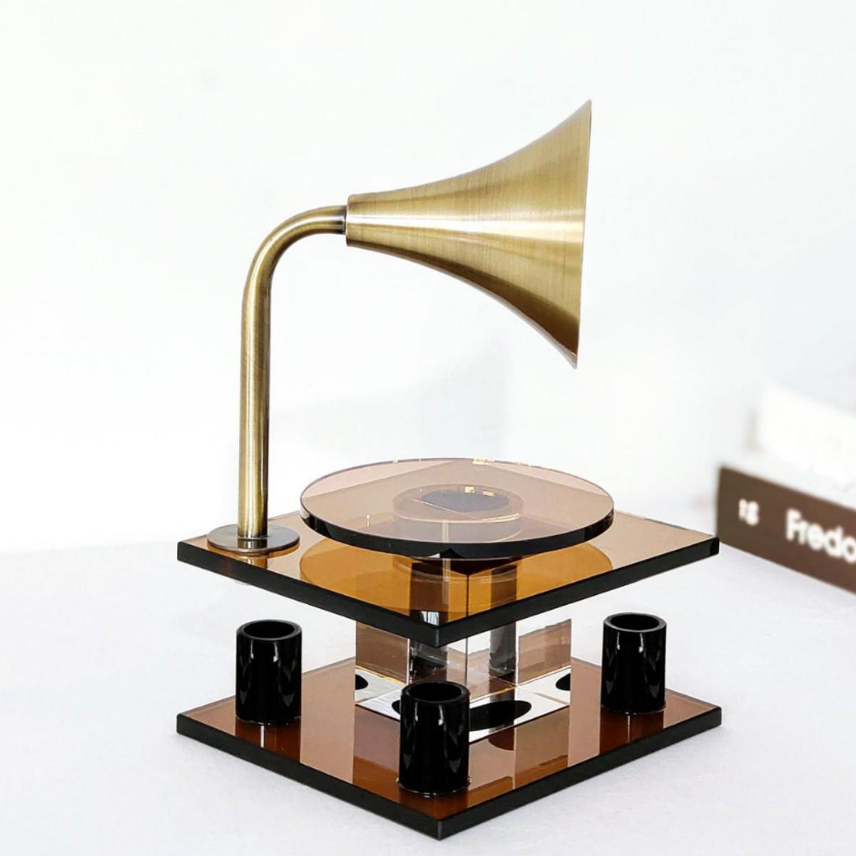 

Современный винтажный хрустальный орнамент-фонограф - Прозрачный дымчато-серый