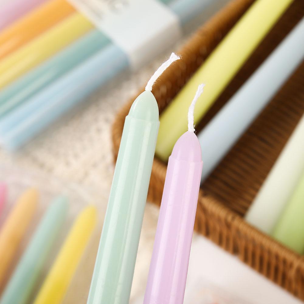 10-inch Dopamine Color Taper Candle for Romantic Weddings and Home Decor