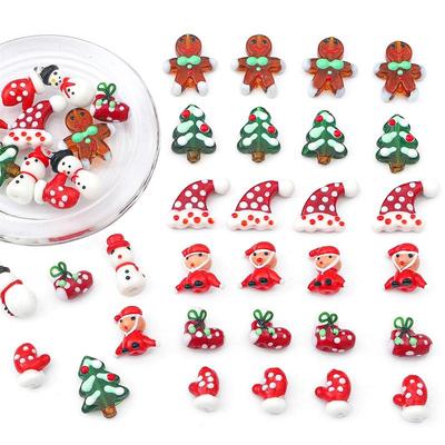1Pc Hand Painted Glazed Funny Cartoon Christmas Charm Beads for DIY Jewelry Craft Making