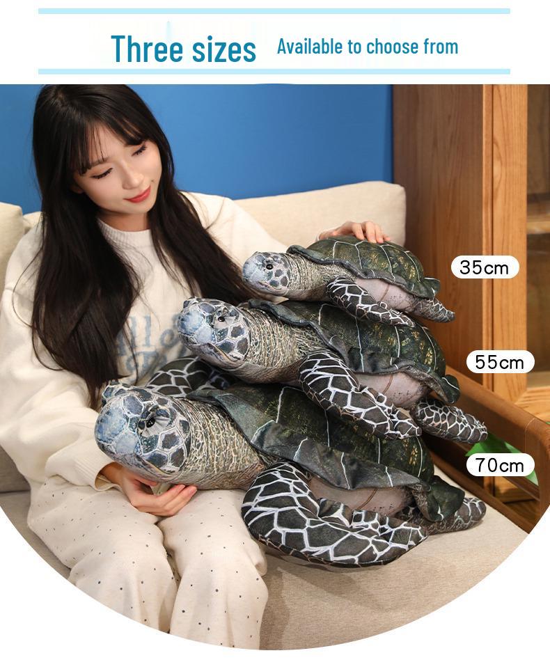 Sea Turtle Plush Pillow Toy - Marine Animal Doll for Kids