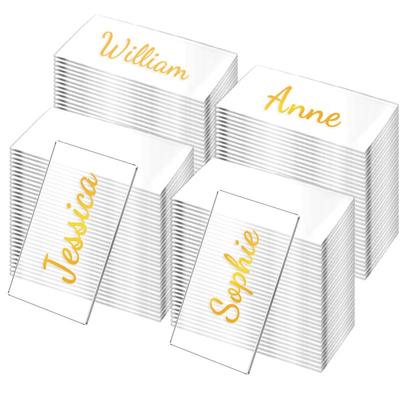 30/50Pcs Clear Acrylic Table Place Card Wedding Blank Rectangle Seating Cards Sign Guest Names Tag Birthday Party DIY Decoration