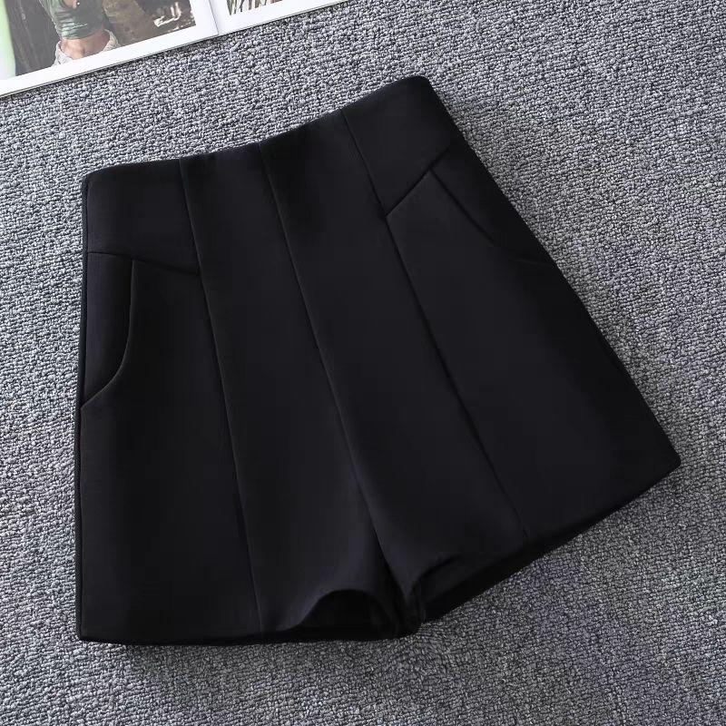 Woll-A-Linien-Shorts im koreanischen Stil mit weitem Bein und hoher Taille - Damen-Freizeit-Stiefelhose für Frühling & Herbst