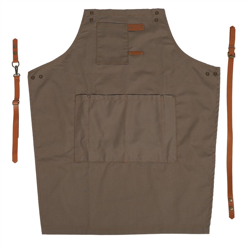 

Fashion Sleeveless Apron Adjust Kitchen Waterproof Anti oil For Cooking Baking Restaurant(Khaki