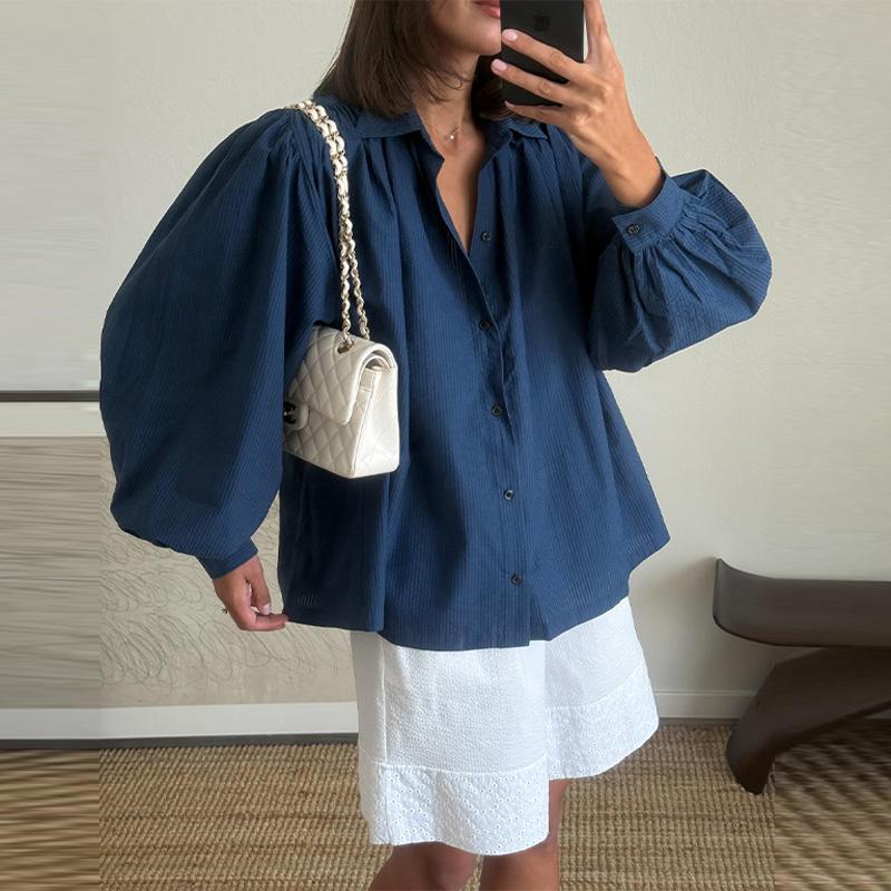 Women's Long Sleeved Shirt Shorts Set Summer New Style Casual Loose Fit Solid Color Versatile Daily Commuting Style Women's Loose Clothing Set