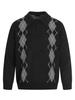 Men's British Argyle Long-Sleeve Polo Sweater - Versatile Collegiate Style for Spring and Autumn