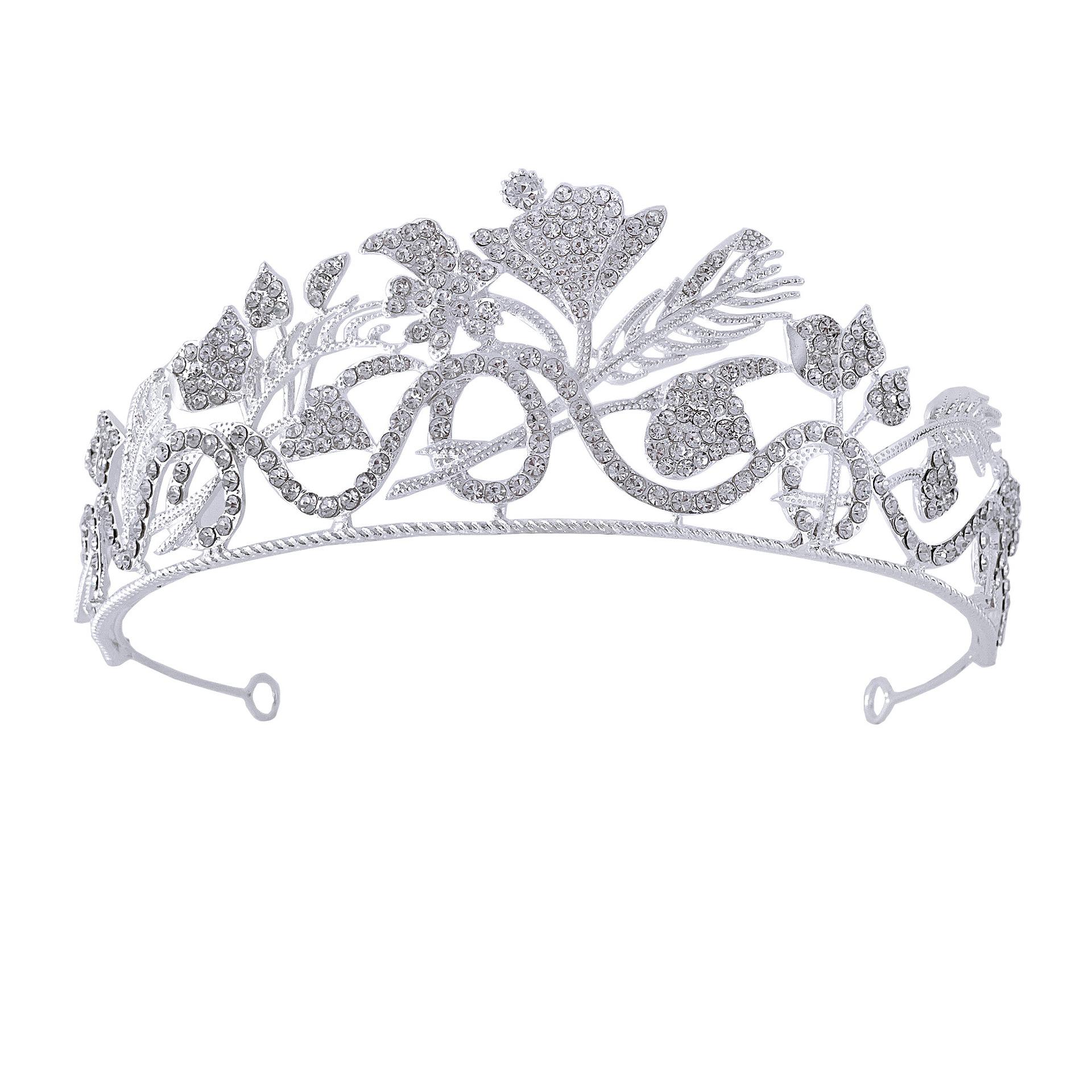 

Water Diamond Wheat Ear Grand Bride Crown Headwear Super Dazzling and Ethereal Crown Retro Main Wedding Dress Evening Gown and Hair Accessory