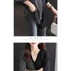 Plus Size Summer New Women's Clothing Lazy Style V-neck Loose Bottoming Thin Section Niche Five-quarter Sleeve Top Striped Splicing