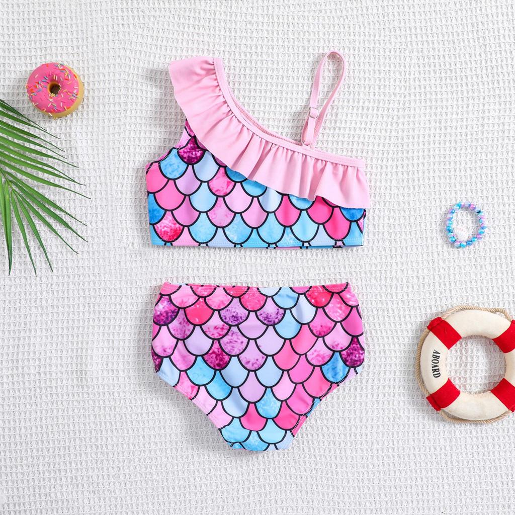New Girls' One-Shoulder Sling Bikini - Two-Piece Cute Swimsuit