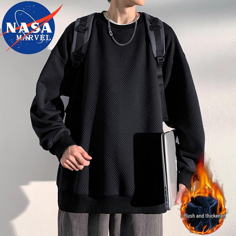 NASA MARVEL Men's Fleece-Lined Crewneck Sweatshirt