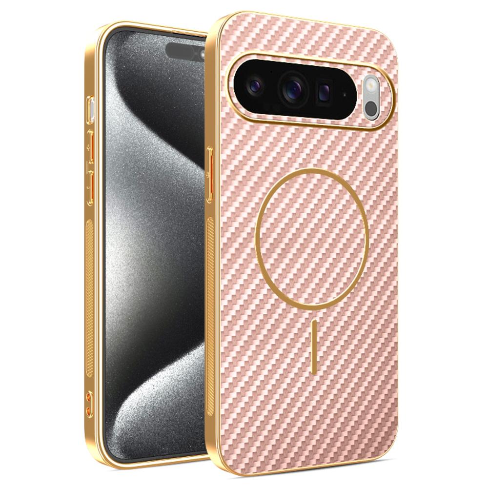 

For Magsafe Magnetic Carbon Fiber Phone Case For Google 10 9 Pro XL 9A 8 8A 7 7A 6 6A Lens Protective Plated Armor Cover Google Pixel 6a