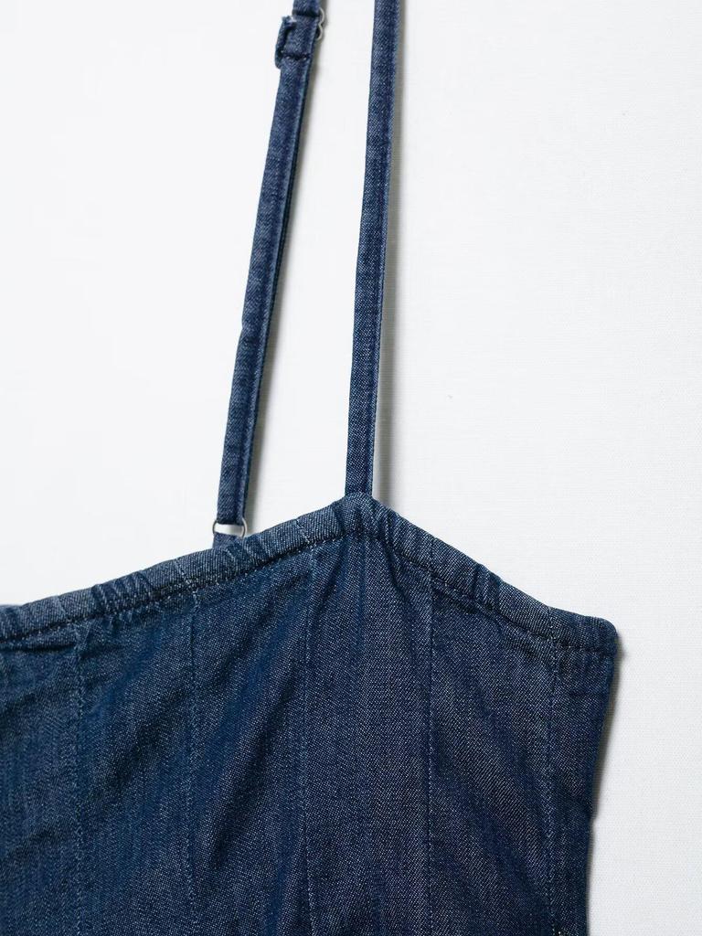 Spring 2025 Women's European & American Style Simple Denim Short Dress