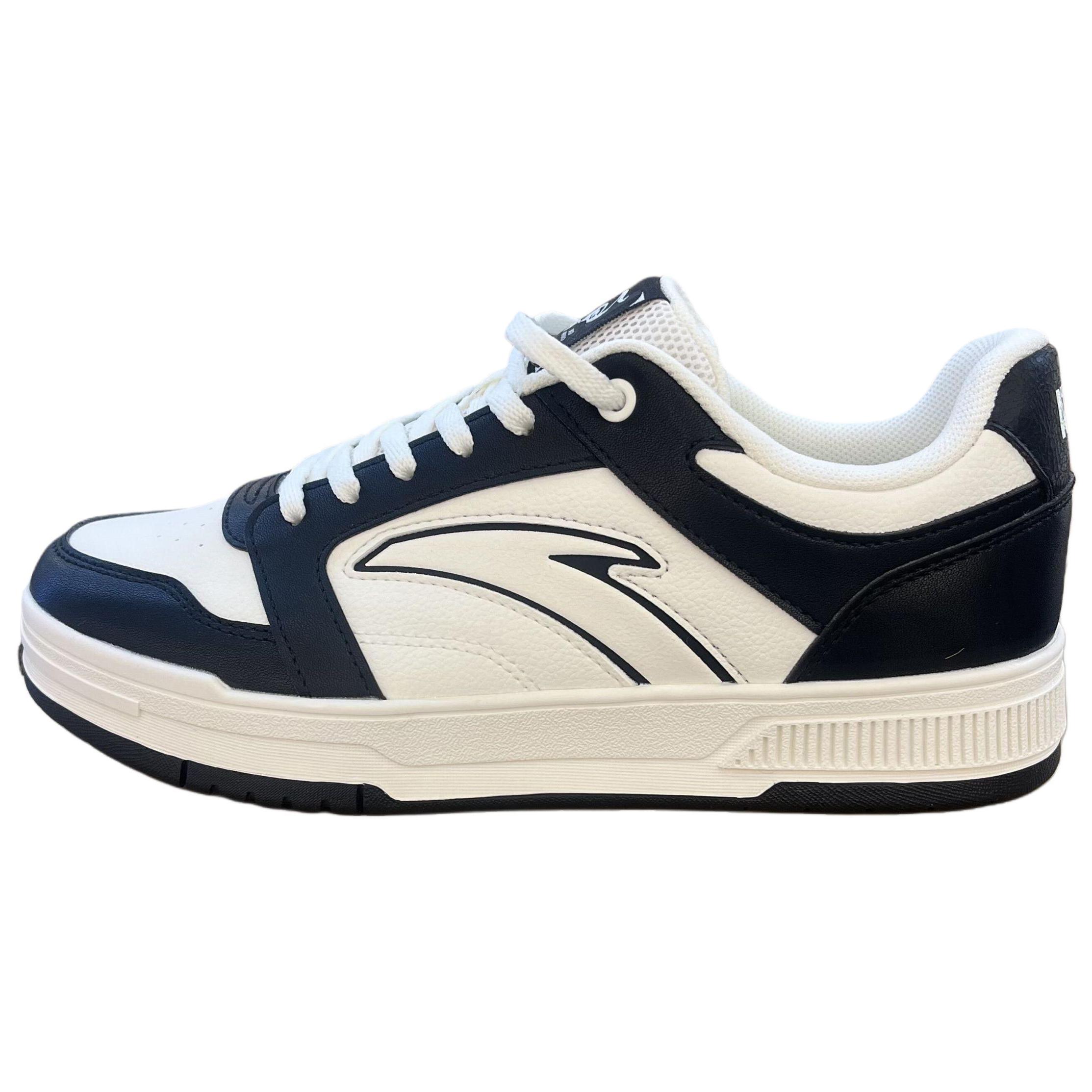 

Anta PU Thick Sole Versatile Casual Wear Durable Breathable Low Top Skate Shoes Women sneaker White Black 122618011-5 36