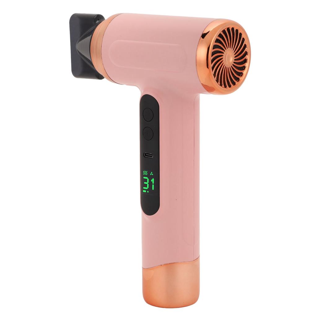 Cordless Hair Dryer 15600mAh Portable USB Rechargeable Hair Dryer with USB Charging Cold Hot Wind 200W for Students