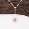 Morganite Pendant, Handmade Gemstone 925 Solid Sterling Silver Pendant Dainty Jewelry, For Engagement Gift