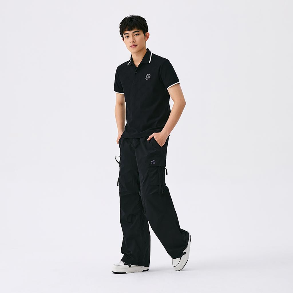 New MLB MONOGRAM Collection New York Yankees SS25 Polo Shirt Unisex Black 3APQM0253-50BKS