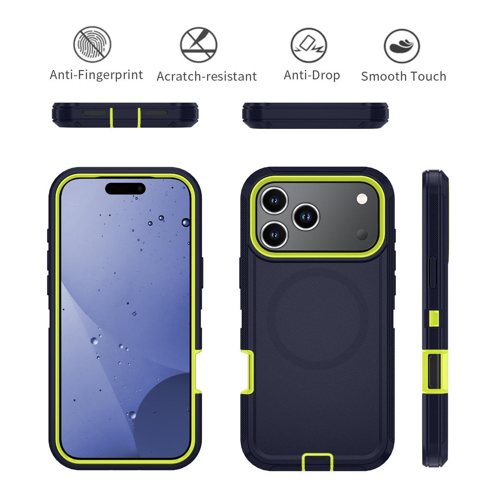 Heavy Duty Mechanical Rugged PC+TPU Case for IPhone 17 Pro Max 17 Air 16 15 14 13 12 Pro Max Otter Magnetic Charging Enhanced Anti-Drop Box Cover