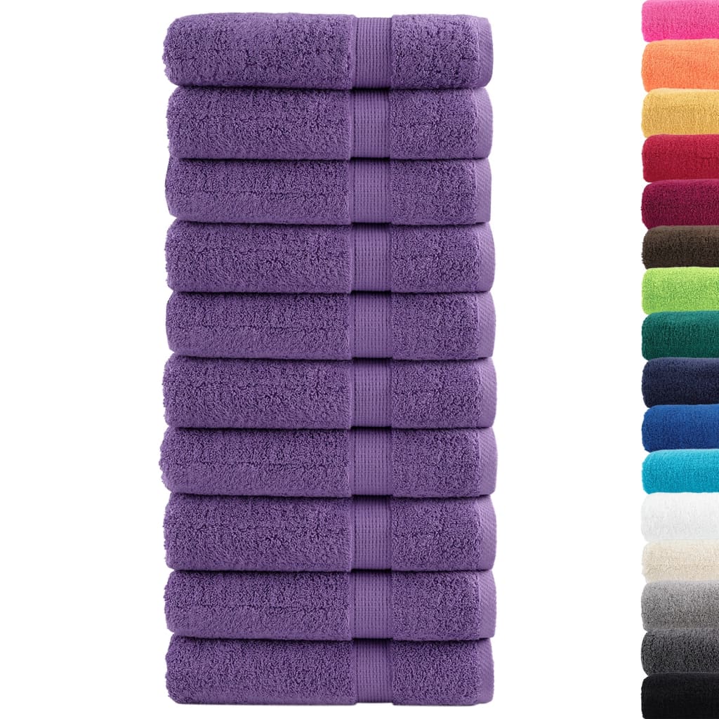 Vidaxl Ręczniki Premium Solund 10 Szt. Fioletowe, 70X140 Cm, 600 G/Cm²