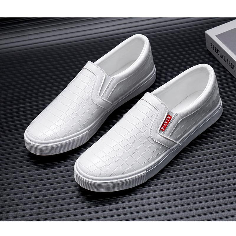 

2025 Весна Осень Обувь Мужские Лоферы Плоские Мужские Повседневные Туфли Классная Уличная Мужская Обувь Слипоны Черные Белые Туфли Плюс Размер 45 39