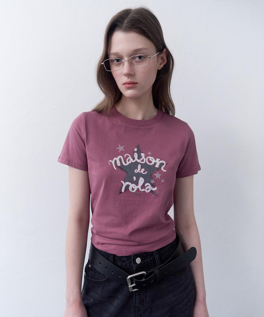 ROLAROLA Maison De Rola Star Graphic T-Shirt I/Pink
