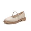 One-word with small leather shoes women's autumn soft-soled single shoes platform Mary Jane shoes