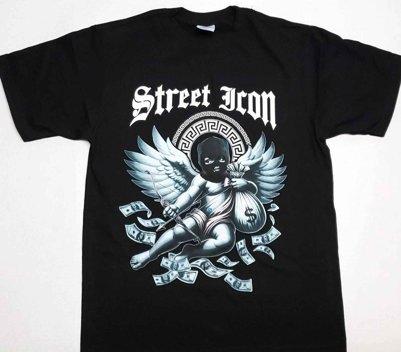 

MONEY T-shirt Street Icon Player Cash Dollars $ Money Hustle Men s Tee Black New 3XL