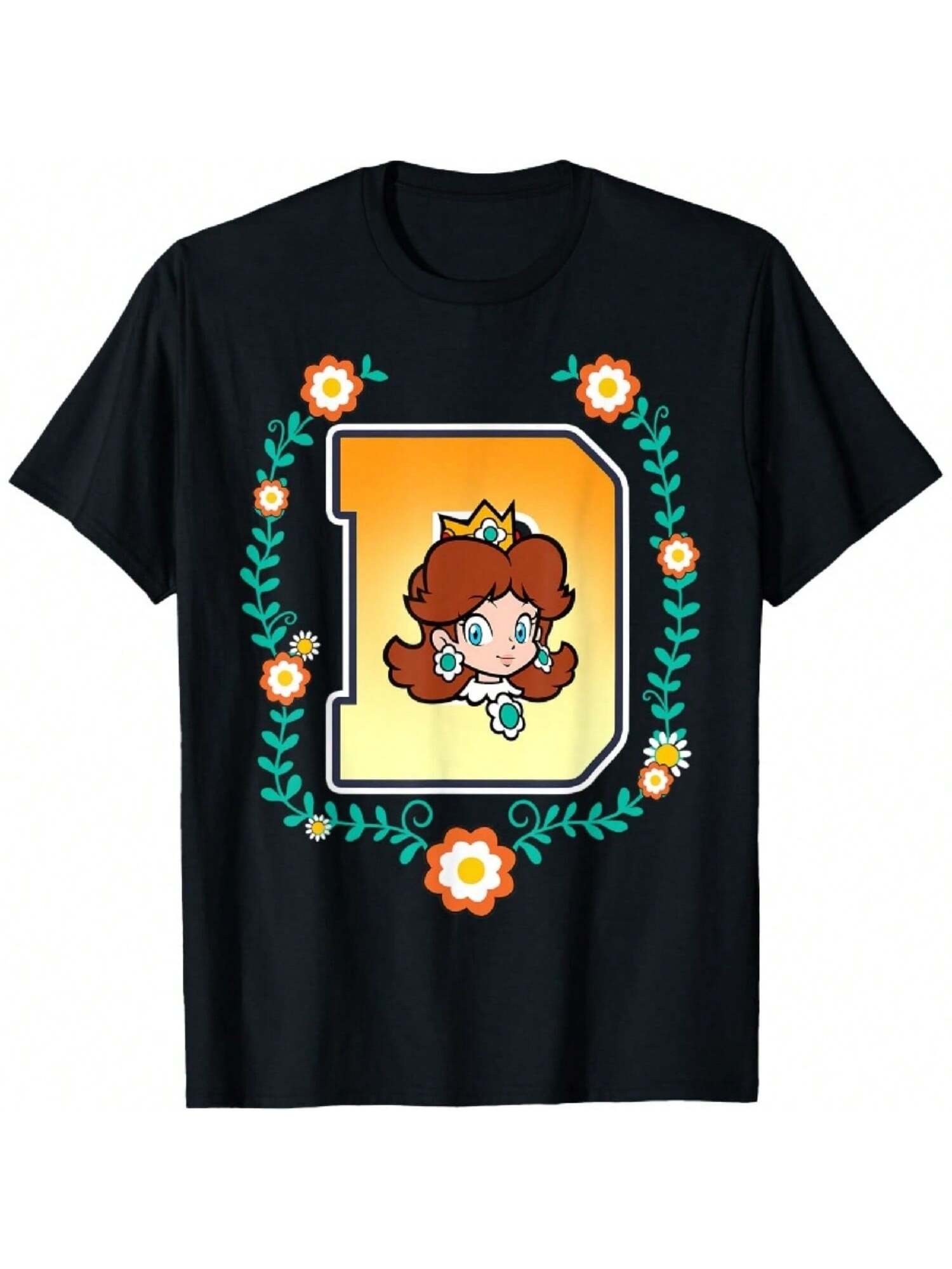 Princess Daisy University Letter Portrait Logo T-Shirt S разноцветный