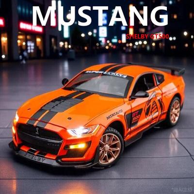1:24 Ford Mustang GT500 Sports Car Alloy Car Model Sound and Light Children's Toy Collectibles Birthday Gifts