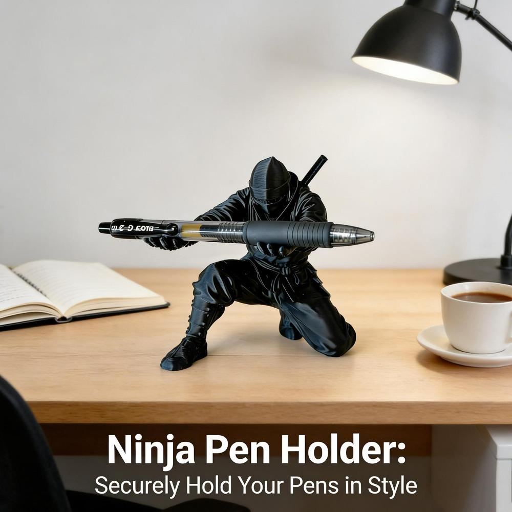 Creative Ninja-Style 3D Printed Pen Holder Ballpoint Pens/Pen Holder Unique Desktop Organizer Stand Storage Display Shelf Decor