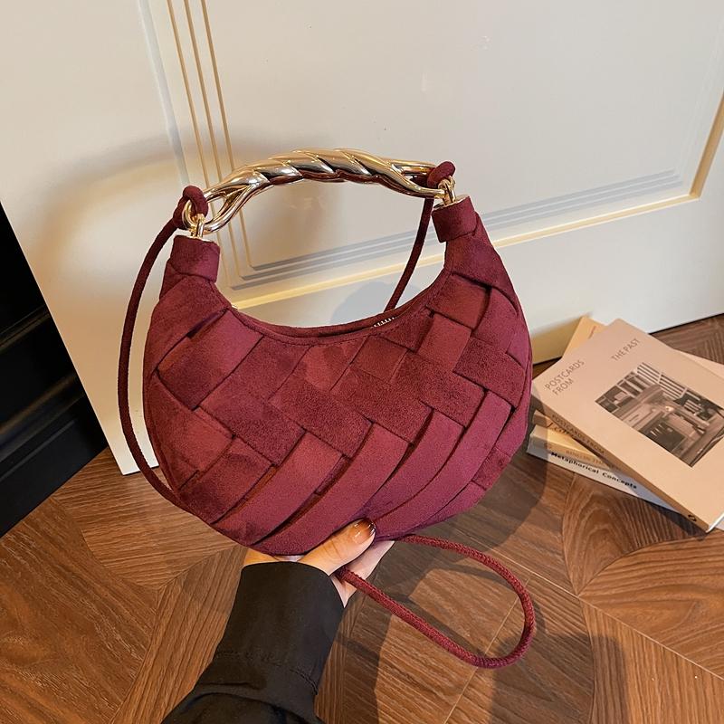 Woven Crossbody Dumpling Bag Luxury Handbag Handmade Weave Shoulder Bag Small Casual Designer Purse for Women