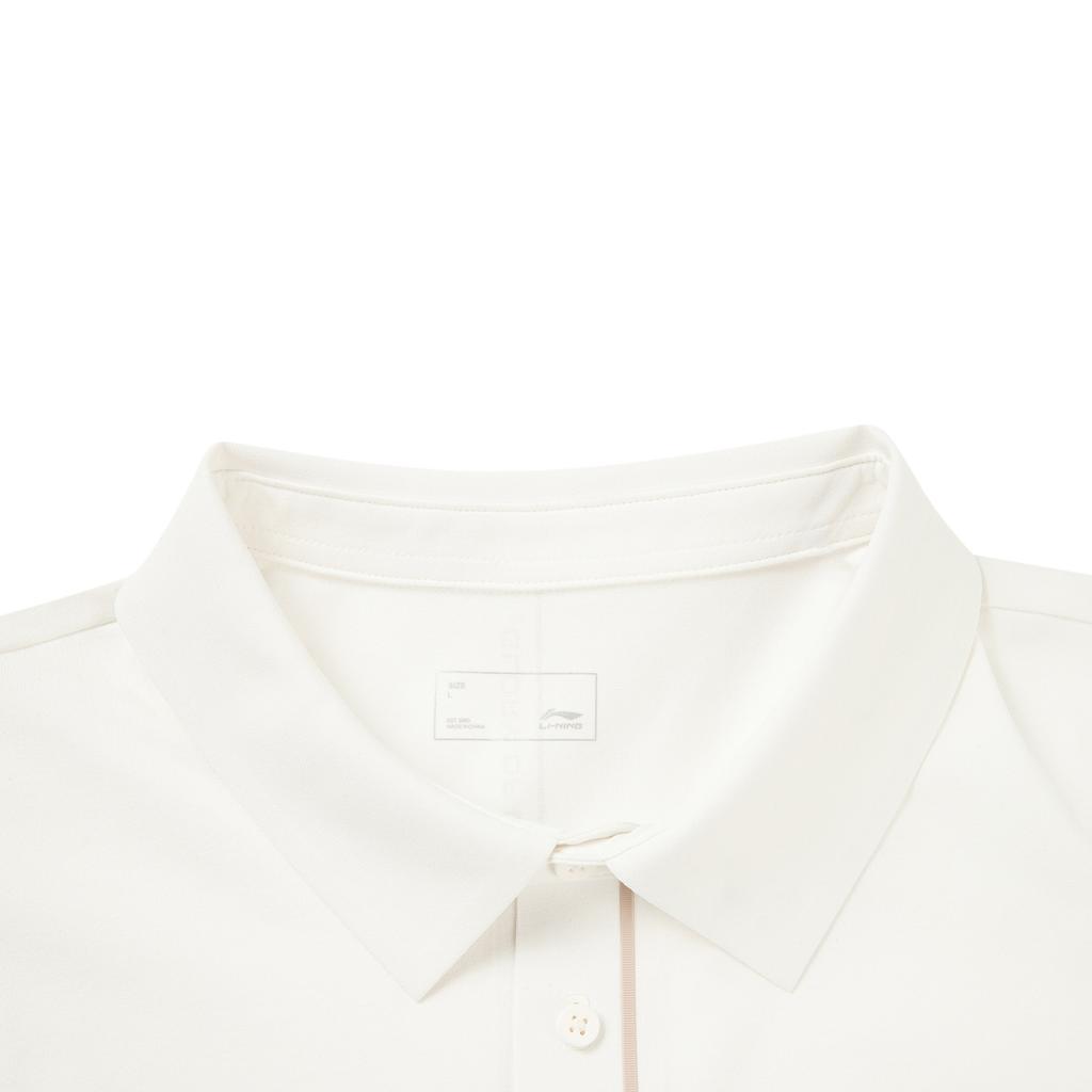 Li Ning Glory Series Sports Fashion Versatile Casual Breathable Letter Short Sleeve Polo Shirt Men Polo Shirts White APLV673-1