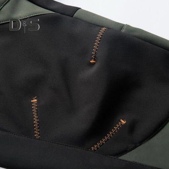 Klatrebukser for menn Elastisk midjeknapp Glidelås Flue Sporty bukser med lommer Patchwork Farge Tykt plysjfôr Utendørsaktiviteter Turbukser