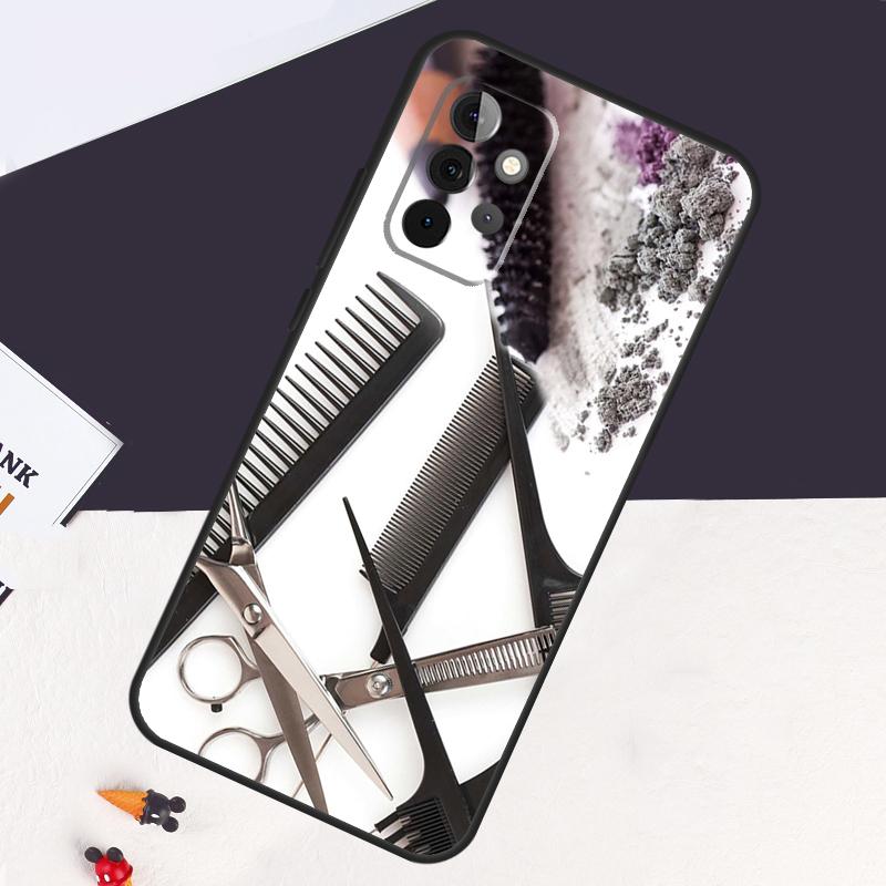 Hair Stylist Scissors Brush Switch Case For Samsung Galaxy A13 A35 A15 A55 A53 A33 A36 A56 A26 A16 A22 A32 A52 A54 A34 A05 A06