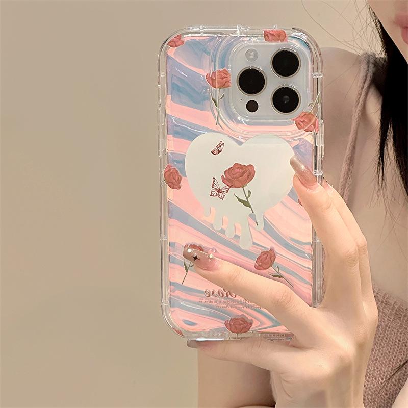 Zhitai 16Pro iPhone 15 Case for Women - Compatible with iPhone 12, 13, 14, 11 - Glare Film & Phantom Shell