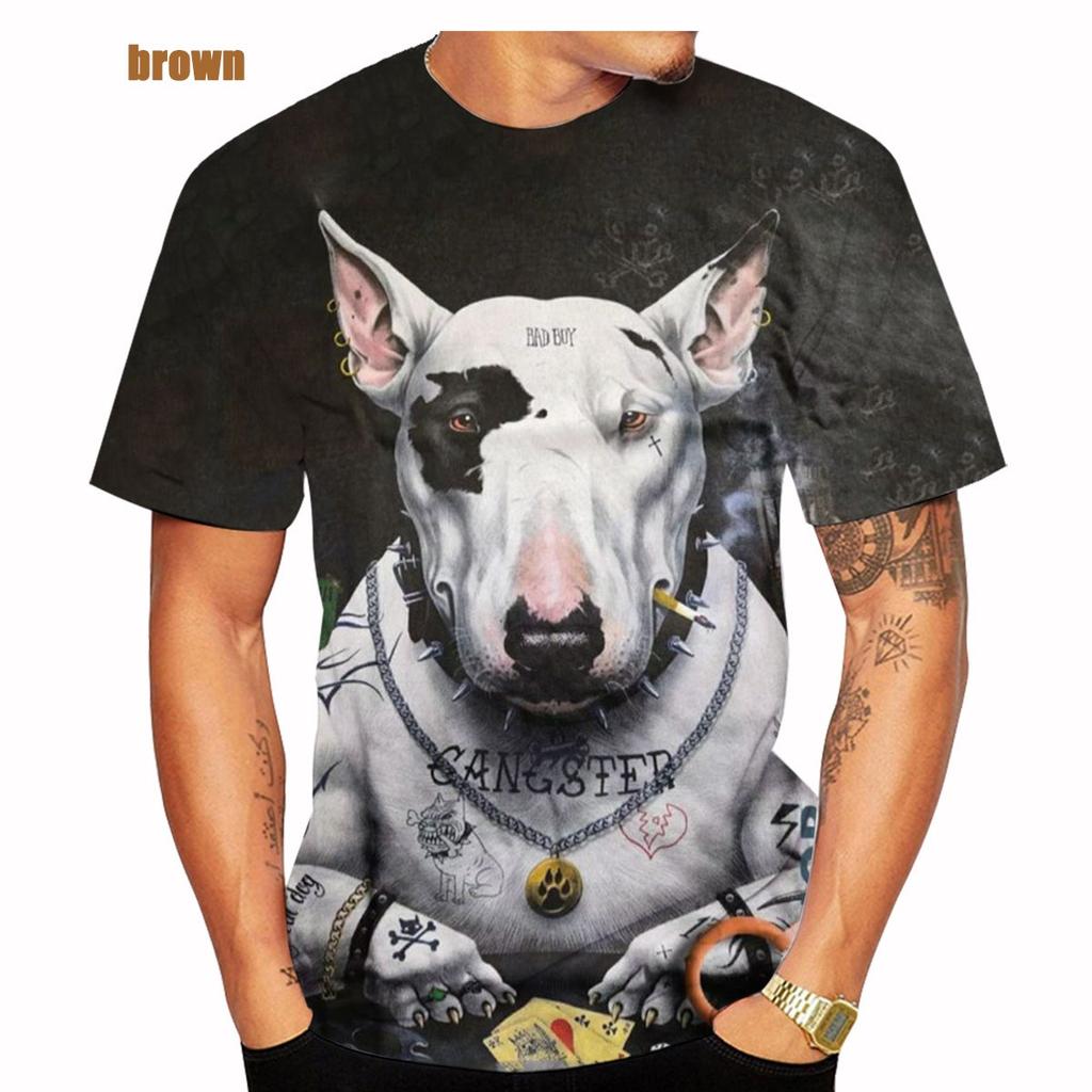 New Fashion Bull Terrier 3D Printed Men and Women T-shirt Casual Dog Bull Terrier Short Sleeve Tops
