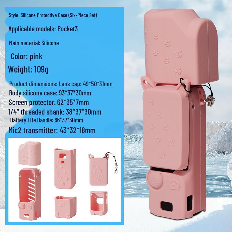 DJI Osmo Pocket 3 Silikon Koruyucu Kılıf: Gimbal Kamera için Toz Geçirmez, Darbeye Dayanıklı Kılıf