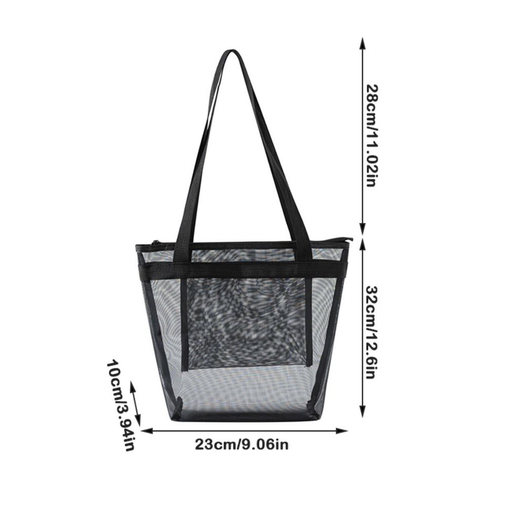 Large Capacity Mesh Beach Bag Lightweight Quick Dry Travel Storage Bag Breathable with Zipper Swim Bag