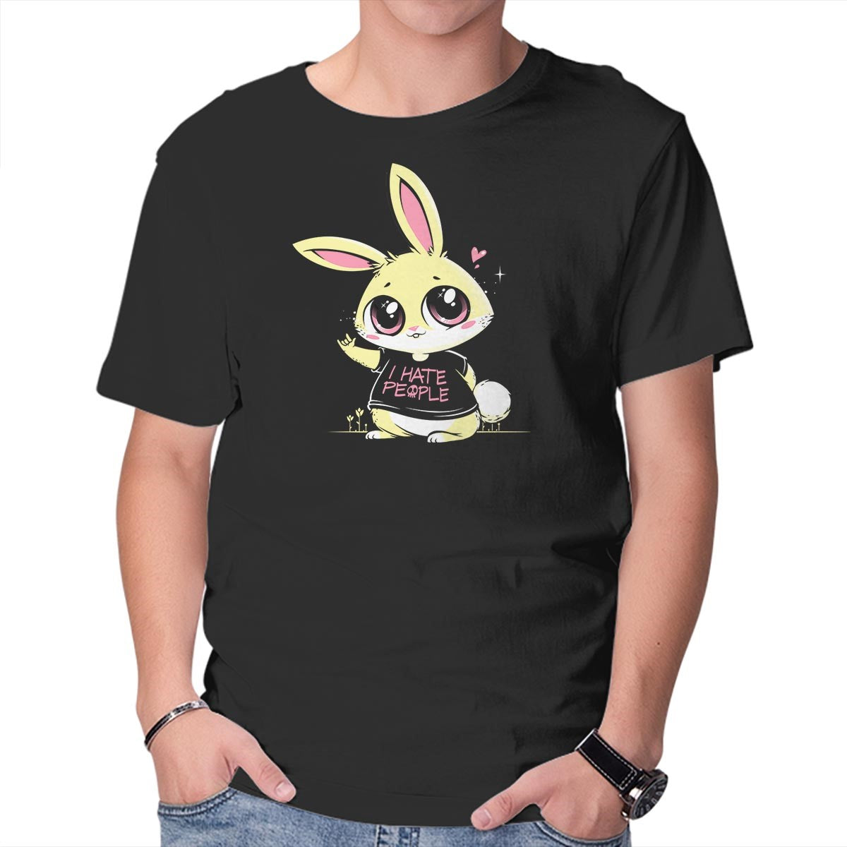 Unisex Crew Neck T-Shirt I Hate People Graphic Short Sleeve Casual Tee XXXL