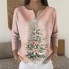 Women's Fashion Long Sleeve Christmas Snowflake Print Top Elegant Casual Top