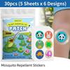 30 stuks Muggenwerende Stickers Natuurlijke Planten Essentiële Olie Anti-Mug Stickers Buiten Reizen Kamperen Bescherming