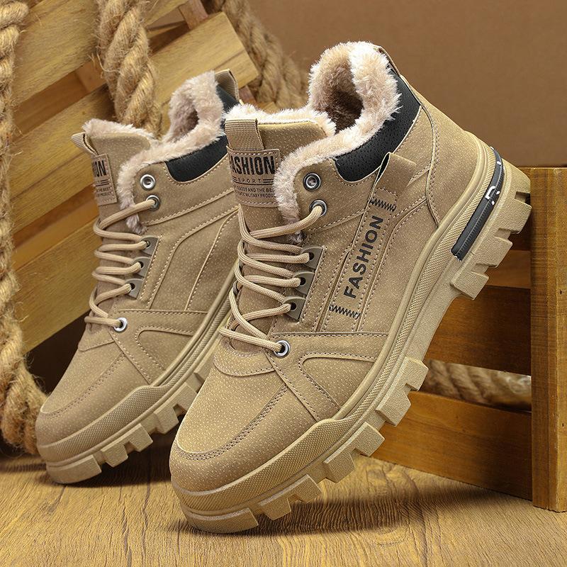 Men s shoes for autumn and winter 2026 warm and plush thick soled shoes for men s sports and leisure 39 хаки 2670₽