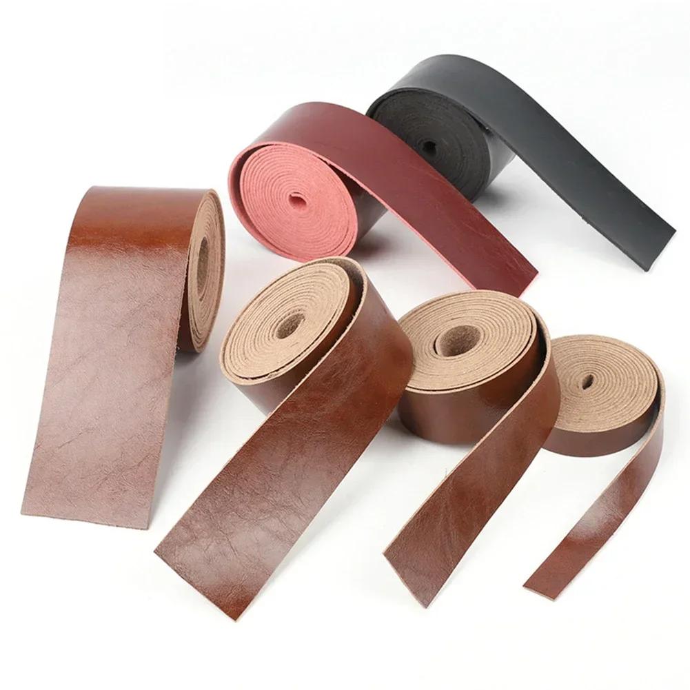 DIY Vintage Microfiber Cattlehide Leather Strip Handmade Craft Clothing Bag 2M Glossy Leather Straps Supplies Making Accessories